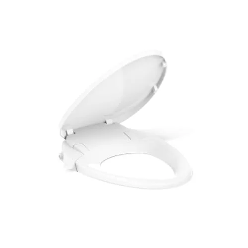 Kohler PureWash M300 manual elongated bidet toilet seat with white handle