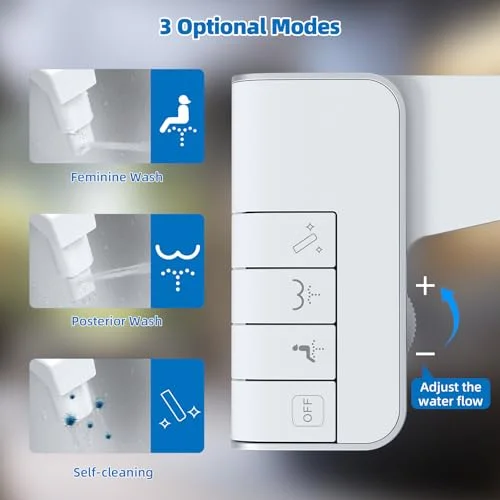 Hibbent non-electric dual nozzle bidet attachment for toilet